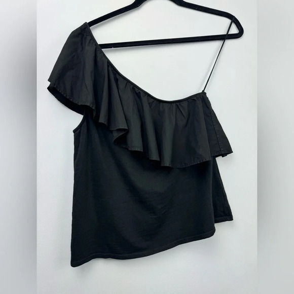 Nation LTD Ila Ruffle One shoulder in Jet Black size Large - Picture 1 of 7
